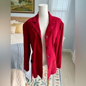 Red Vintage Suede-like Jacket